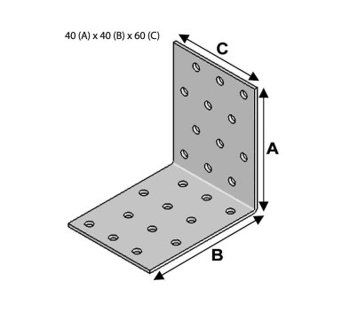 Vignette Equerre sans renforts, 40 mm x 40 mm x 60 mm