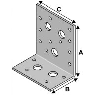 Equerre renforcée, 90 mm x 50 mm x 80 mm