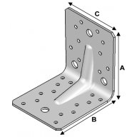 Equerre renforcée, 90 mm x 90 mm x 65 mm