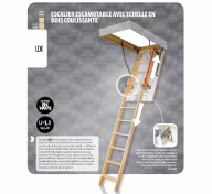 Escalier escamotable LDK avec échelle coulissante, hauteur 305 cm, 60 cm x 120 cm