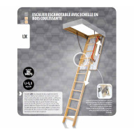 Escalier escamotable LDK avec échelle coulissante, hauteur 305 cm, 70 cm x 140 cm