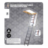Escalier escamotable LMK Komfort avec échelle métallique pliable, haut. 305 cm, 60 cm x 130 cm