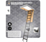 Escalier escamotable LMS Smart avec échelle métallique pliable, haut. 280 cm, 60 cm x 120 cm