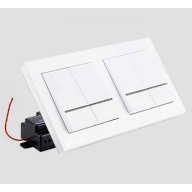 Interrupteur mural double blanc pour commande sans fil