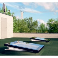 Fenêtre plane DEF-DU8, ouverture électrique pour toit plat, quadruple vitrage - 60 cm x 60 cm