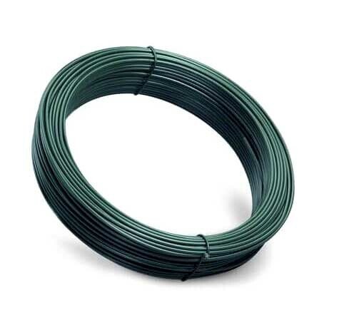 Fil de tension vert pour grillage, couronne de 100 m, Ø2,7 mm