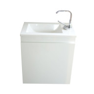 Meuble lave-mains  FIT laqué blanc brillant, avec vasque en résine gel coat