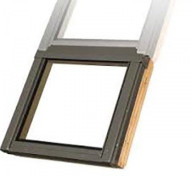 Fenêtre fixe pour verrière plane, bois naturel - 94 cm x 95 cm