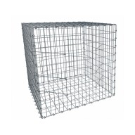 Gabion, longueur 100cm x 100cm(H) x 100(L), assemblage agrafes, mailles 5 x 10 cm, grilles non visibles mailles 10 x 10 cm Ø4mm