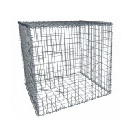Gabion, longueur 100cm x 100cm(H) x 100(L), assemblage spirales, mailles 5 x 10 cm, grilles non visibles mailles 10 x 10 cm Ø4mm