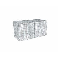 Kit gabion 2m de longueur, 100cm (H) x 100cm (L), pour clôture, assemblage agrafes, mailles 5 x 10 cm, grilles non visibles mailles 10 x 10 cm