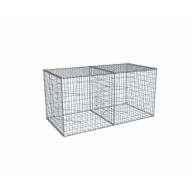 Kit gabion 2m de longueur,  100cm (H) x 100cm (L), pour clôture, assemblage spirales, mailles 5 x 10 cm, grilles non visibles mailles 10 x 10 cm