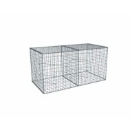 Kit gabion 2m de longueur, 100cm (H) x 100cm (L), pour clôture, assemblage spirales, mailles 5 x 10 cm, grilles non visibles mailles 10 x 10 cm