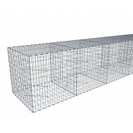 Kit gabion 26 m de longueur,  100cm (H) x 100cm (L), pour clôture, assemblage agrafes, mailles 5 x 10 cm, grilles non visibles mailles 10 x 10 cm