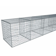 Kit gabion 6 m de longueur,  100cm (H) x 100cm (L), pour clôture, assemblage spirales, mailles 5 x 10 cm, grilles non visibles mailles 10 x 10 cm