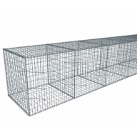 Kit gabion 30 m de longueur, 100cm (H) x 100cm (L), pour clôture, assemblage spirales, mailles 5 x 10 cm, grilles non visibles mailles 10 x 10 cm