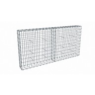 Kit gabion 2m de longueur, 100cm (H) x 20cm (L), pour clôture, assemblage agrafes, mailles 5 x 10 cm, grilles non visibles mailles 10 x 10 cm