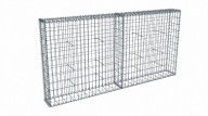 Kit gabion 2m de longueur,  100cm (H) x 20cm (L), pour clôture, assemblage spirales, mailles 5 x 10 cm, grilles non visibles mailles 10 x 10 cm
