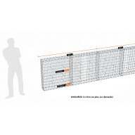 Kit gabion 14 m de longueur,  100cm (H) x 20cm (L), pour clôture, assemblage agrafes, mailles 5 x 10 cm, grilles non visibles mailles 10 x 10 cm