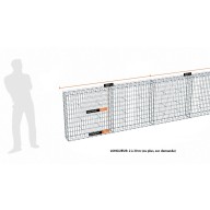 Kit gabion 22 m de longueur, 100cm (H) x 20cm (L), pour clôture, assemblage agrafes, mailles 5 x 10 cm, grilles non visibles mailles 10 x 10 cm