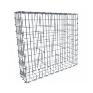 Gabion, longueur 100cm x 100cm(H) x 30(L), assemblage agrafes, mailles 5 x 10 cm, grilles non visibles mailles 10 x 10 cm Ø4mm
