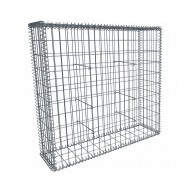 Gabion, longueur 100cm x 100cm(H) x 30(L), assemblage spirales, mailles 5 x 10 cm, grilles non visibles mailles 10 x 10 cm Ø4mm