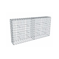 Kit gabion 2m de longueur, 100cm (H) x 30cm (L), pour clôture, assemblage agrafes, mailles 5 x 10 cm, grilles non visibles mailles 10 x 10 cm