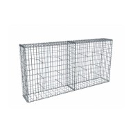 Kit gabion 2m de longueur, 100cm (H) x 30cm (L), pour clôture, assemblage spirales, mailles 5 x 10 cm, grilles non visibles mailles 10 x 10 cm