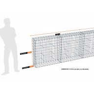 Kit gabion 8 m de longueur,  100cm (H) x 30cm (L), pour clôture, assemblage agrafes, mailles 5 x 10 cm, grilles non visibles mailles 10 x 10 cm