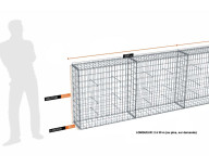 Kit gabion 30 m de longueur,  100cm (H) x 30cm (L), pour clôture, assemblage spirales, mailles 5 x 10 cm, grilles non visibles mailles 10 x 10 cm