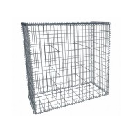 Gabion, longueur 100cm x 100cm(H) x 50(L), assemblage spirales, mailles 5 x 10 cm, grilles non visibles mailles 10 x 10 cm Ø4mm