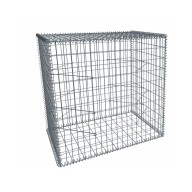 Gabion, longueur 100cm x 100cm(H) x 70(L), assemblage spirales, mailles 5 x 10 cm, grilles non visibles mailles 10 x 10 cm Ø4mm