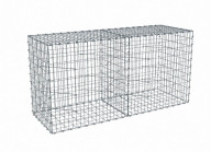 Kit gabion 2m de longueur,  100cm (H) x 70cm (L), pour clôture, assemblage agrafes, mailles 5 x 10 cm, grilles non visibles mailles 10 x 10 cm