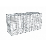 Kit gabion 2m de longueur,  100cm (H) x 70cm (L), pour clôture, assemblage agrafes, mailles 5 x 10 cm, grilles non visibles mailles 10 x 10 cm