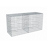 Kit gabion 2m de longueur, 100cm (H) x 70cm (L), pour clôture, assemblage agrafes, mailles 5 x 10 cm, grilles non visibles mailles 10 x 10 cm