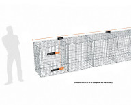 Kit gabion 8 m de longueur,  100cm (H) x 70cm (L), pour clôture, assemblage agrafes, mailles 5 x 10 cm, grilles non visibles mailles 10 x 10 cm