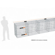 Kit gabion 30 m de longueur,  100cm (H) x 70cm (L), pour clôture, assemblage agrafes, mailles 5 x 10 cm, grilles non visibles mailles 10 x 10 cm