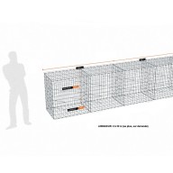Kit gabion 22 m de longueur, 100cm (H) x 70cm (L), pour clôture, assemblage agrafes, mailles 5 x 10 cm, grilles non visibles mailles 10 x 10 cm