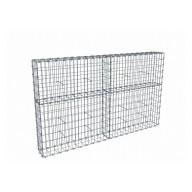 Kit gabion 2m de longueur, 120cm (H) x 20cm (L), pour clôture, assemblage agrafes, mailles 5 x 10 cm, grilles non visibles mailles 10 x 10 cm