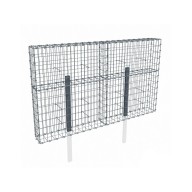 Kit gabion 2m de longueur, 120cm (H) x 20cm (L), pour clôture, assemblage agrafes, mailles 5 x 10 cm, avec poteaux raidisseurs à sceller