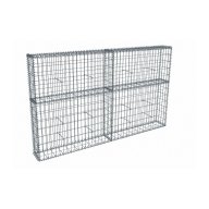 Kit gabion 2m de longueur, 120cm (H) x 20cm (L), pour clôture, assemblage spirales, mailles 5 x 10 cm, grilles non visibles mailles 10 x 10 cm