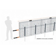 Kit gabion 12 m de longueur, 120cm (H) x 20cm (L), pour clôture, assemblage agrafes, mailles 5 x 10 cm, avec poteaux raidisseurs à sceller