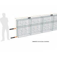 Kit gabion 30 m de longueur,  120cm (H) x 30cm (L), pour clôture, assemblage agrafes, mailles 5 x 10 cm, grilles non visibles mailles 10 x 10 cm
