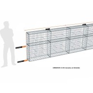 Kit gabion 6 m de longueur,  120cm (H) x 30cm (L), pour clôture, assemblage spirales, mailles 5 x 10 cm, grilles non visibles mailles 10 x 10 cm