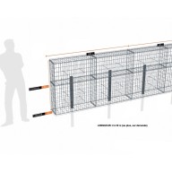 Kit gabion 30 m de longueur, 120cm (H) x 30cm (L), pour clôture, assemblage spirales, mailles 5 x 10 cm, avec poteaux raidisseurs à sceller
