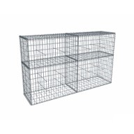 Kit gabion 2m de longueur, 120cm (H) x 50cm (L), pour clôture, assemblage spirales, mailles 5 x 10 cm, grilles non visibles mailles 10 x 10 cm