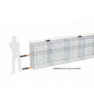 Kit gabion 16 m de longueur,  120cm (H) x 50cm (L), pour clôture, assemblage agrafes, mailles 5 x 10 cm, grilles non visibles mailles 10 x 10 cm
