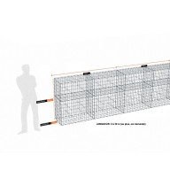Kit gabion 28 m de longueur, 120cm (H) x 50cm (L), pour clôture, assemblage agrafes, mailles 5 x 10 cm, grilles non visibles mailles 10 x 10 cm