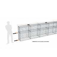 Kit gabion 30 m de longueur,  120cm (H) x 50cm (L), pour clôture, assemblage spirales, mailles 5 x 10 cm, grilles non visibles mailles 10 x 10 cm