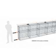 Kit gabion 18 m de longueur, 120cm (H) x 50cm (L), pour clôture, assemblage spirales, mailles 5 x 10 cm, grilles non visibles mailles 10 x 10 cm